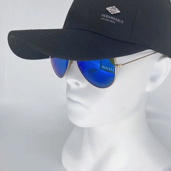 LIKE NEW RayBan Aviator RB3025 Blue Mirror Lenses Ray ban Sunglasses - Picture 4 of 10